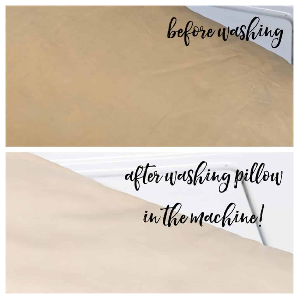 before and after pillow washing