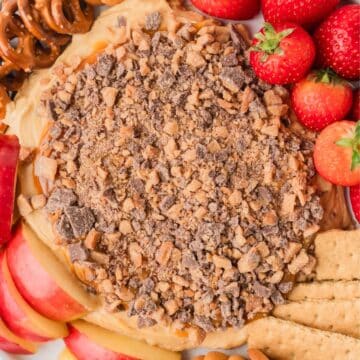 caramel toffee dip with fruit