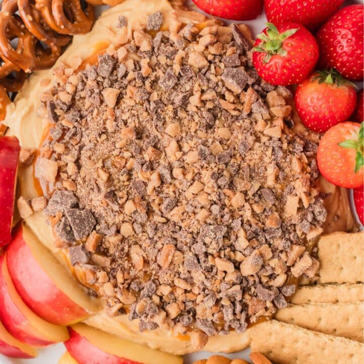 caramel toffee dip with fruit