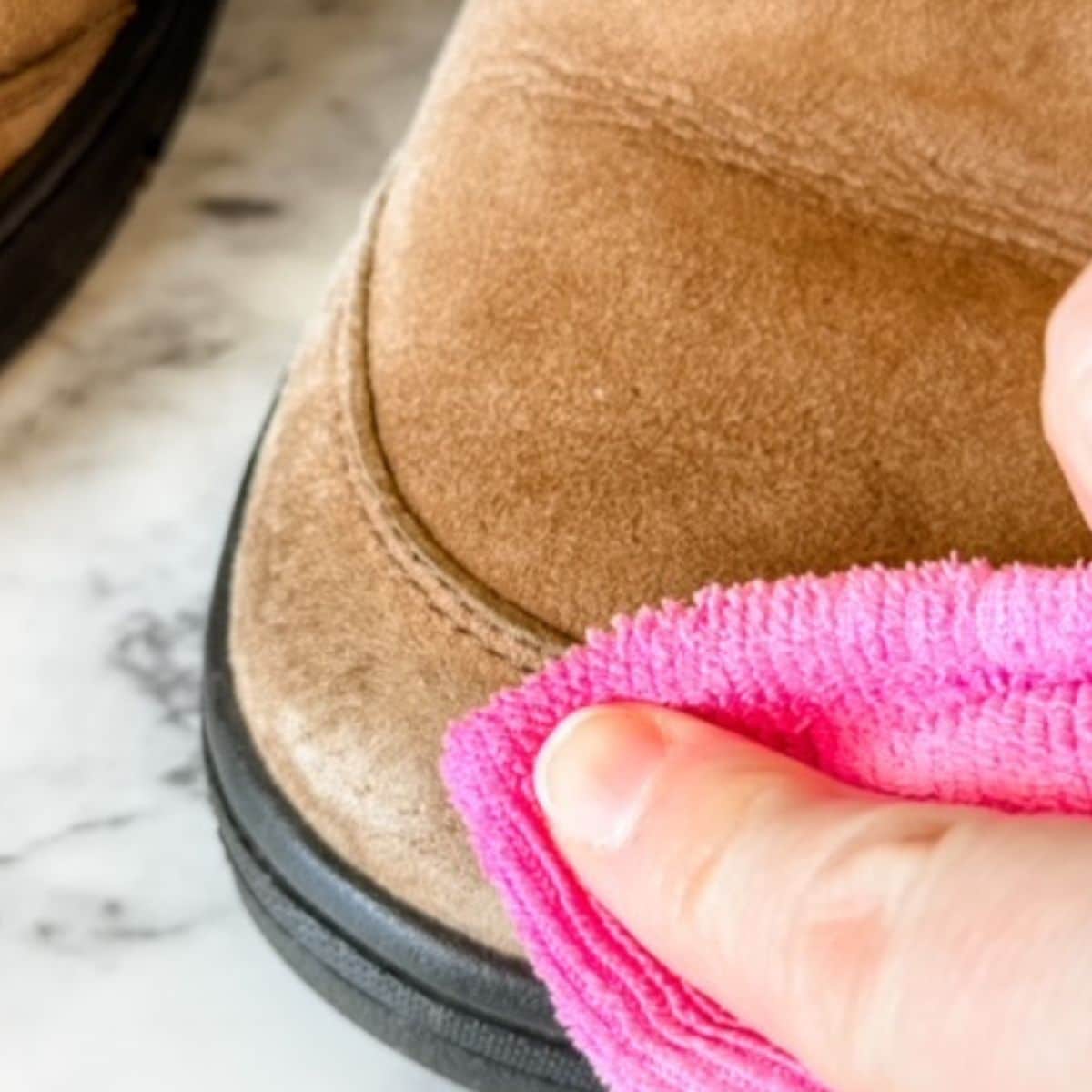 How To Clean And Protect Uggs Frugally Blonde   Wiping Down Uggs With Wet Microfiber 