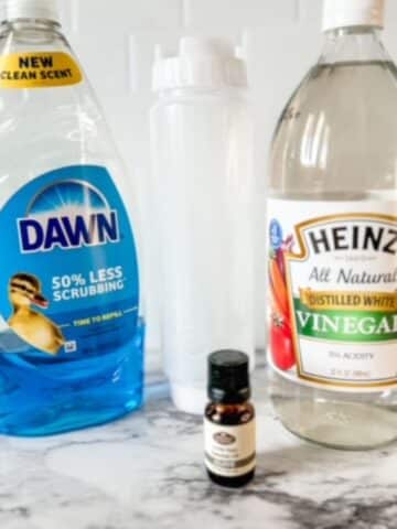 vinegar and dish soap to clean toilet