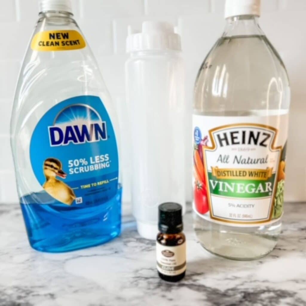 vinegar and dish soap to clean toilet