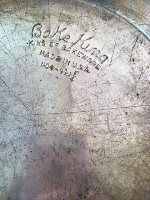 the bottom of a rusty pan.