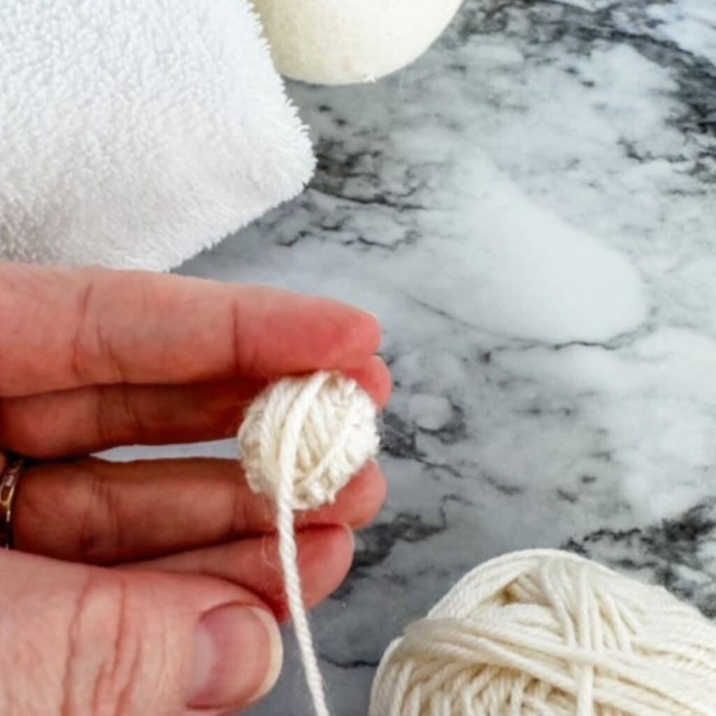 small ball started for wool dryer balls