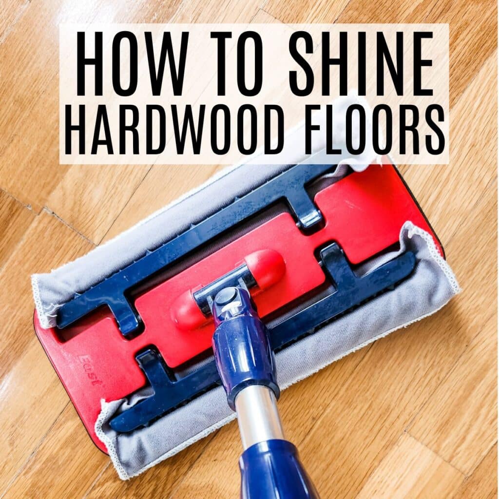 a mop being used on hardwood floors to shine them