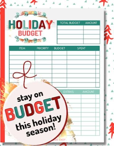 budgets made easy holiday planner