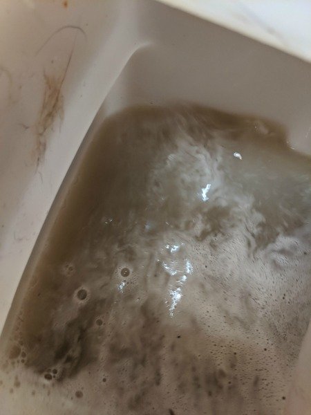 dirty water from cleaning carpets