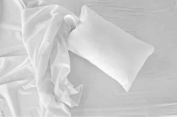yellowed stain on pillow case