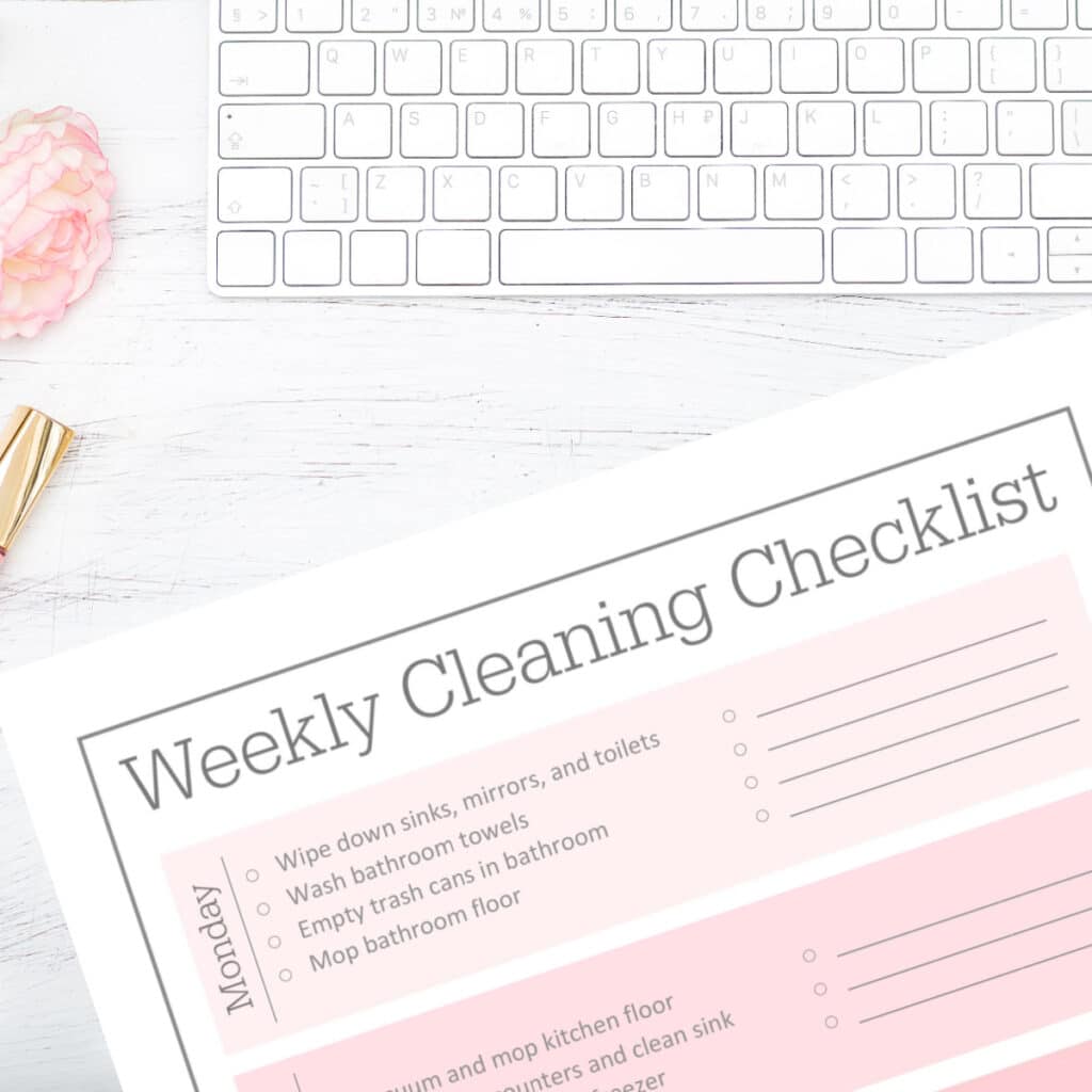 weekly cleaning printable by computer