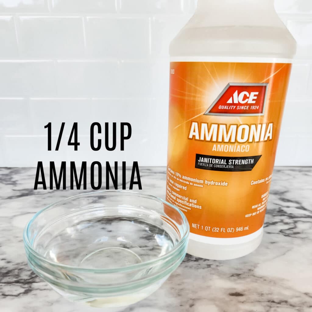 ammonia for removing baked on food