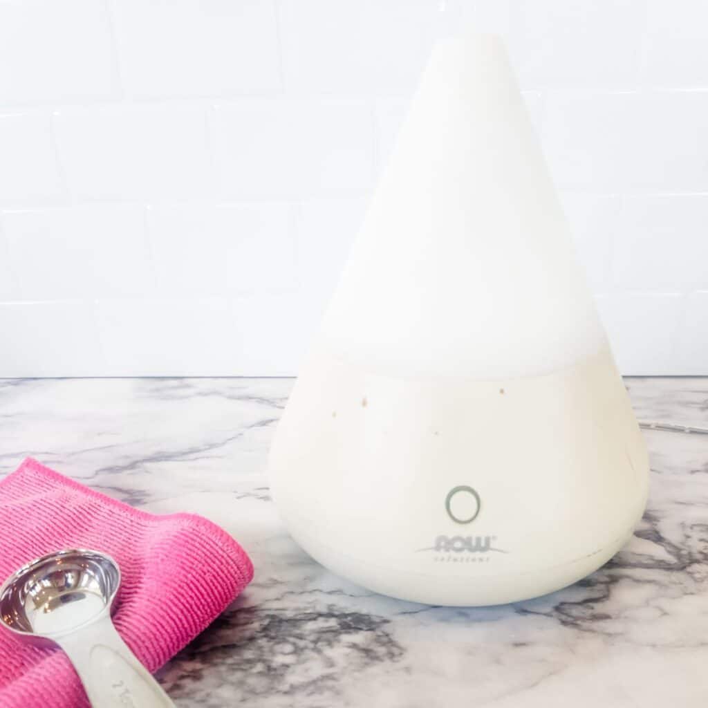 essential oil diffuser with water added for cleaning